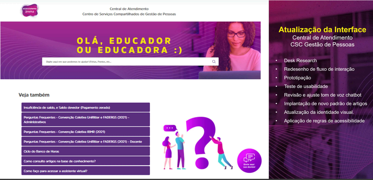 Central de Atendimento Interface