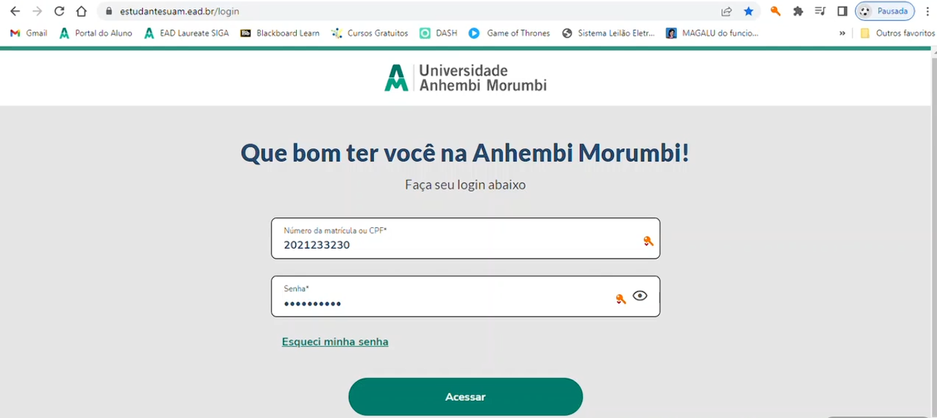 Portal do Aluno - Login Novo